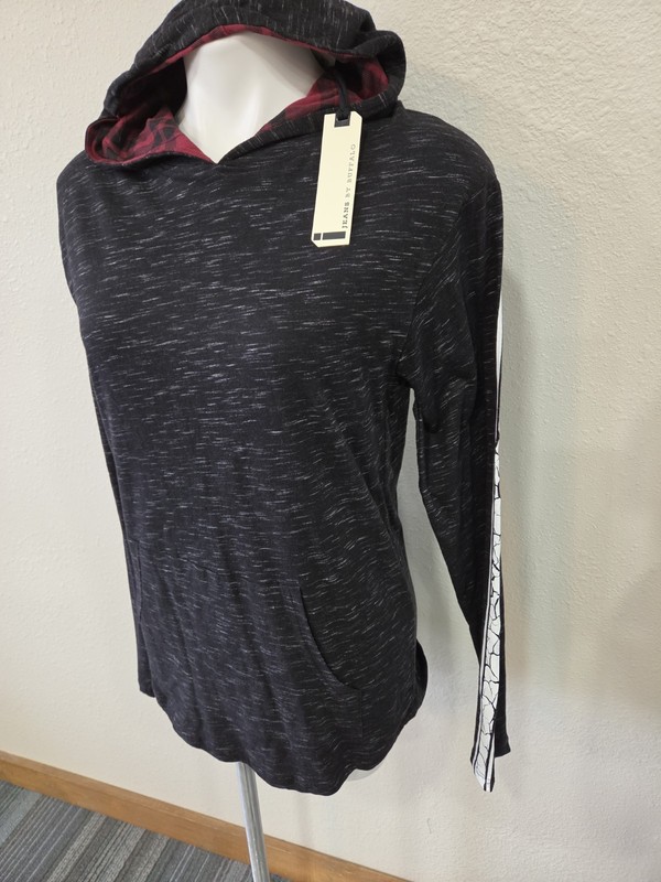 Jeans By Buffalo Shirt Adult SMALL Black Hood Henley Casual Mens. NWT gallery