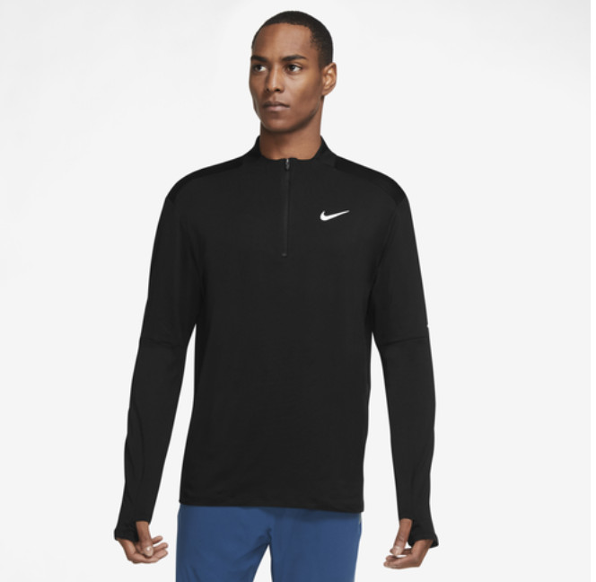 Nike Dri-FIT Element Quarter Zip Running Shirt Top Mens Large Black Reflective gallery