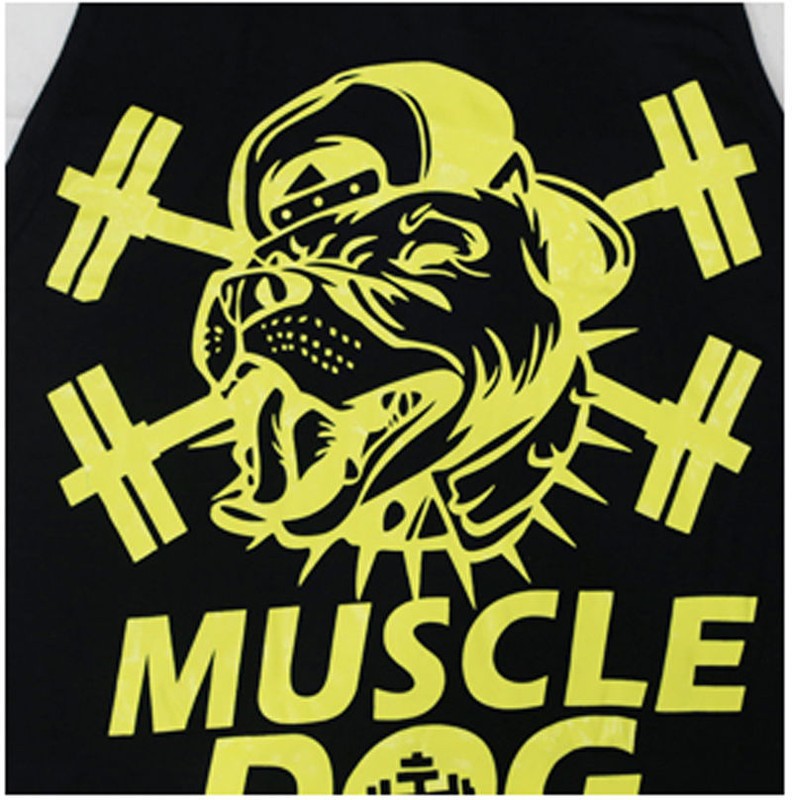 Muscle Dog Singlet Tank Top Vest Bodybuilding Gold's Gym Stringer Shirt M L XL gallery