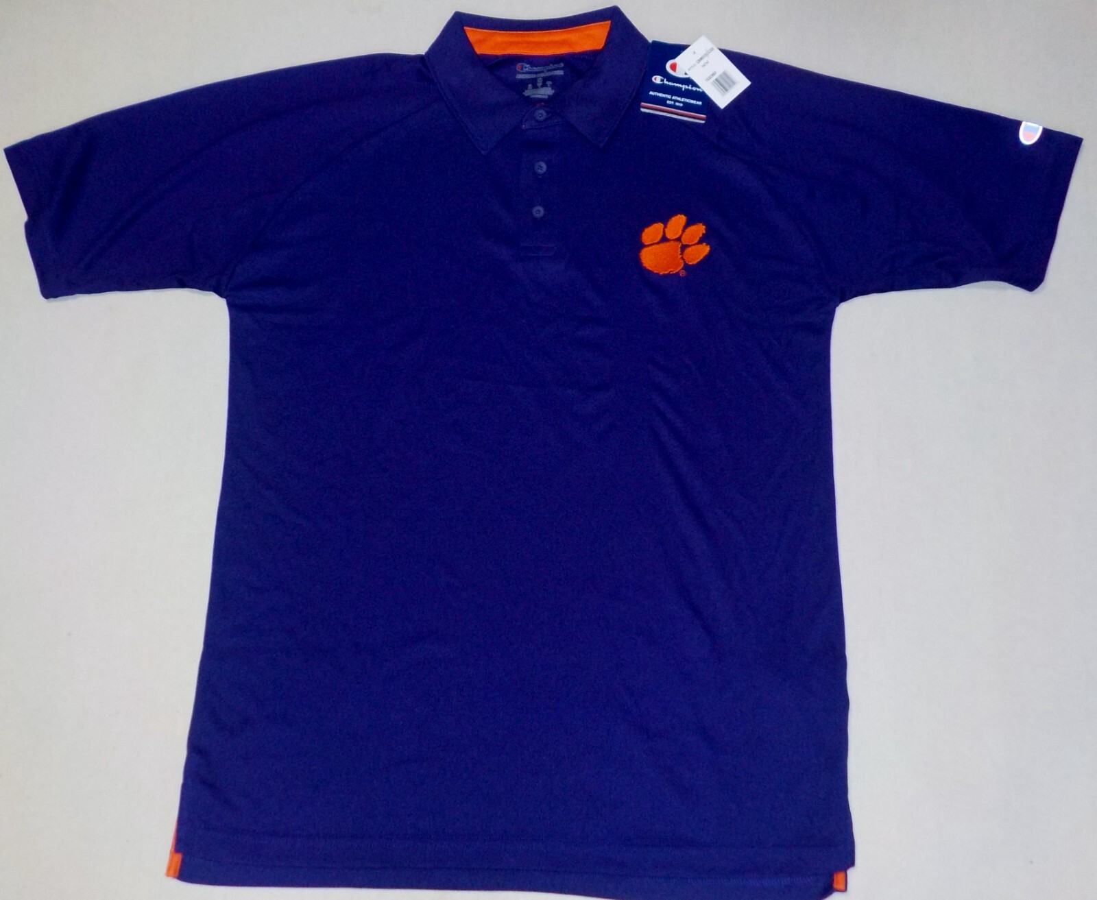 CLEMSON TIGERS POLO SHIRT GOLF COACHES MEN'S M XL 2X NWT CHAMPION PURPLE POLY gallery
