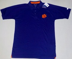 CLEMSON TIGERS POLO SHIRT GOLF COACHES MEN’S M XL 2X NWT CHAMPION PURPLE POLY