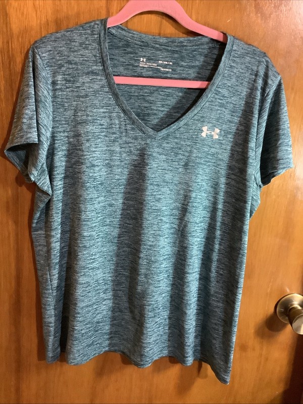 Under Armour Heatgear V- Neck Loose Fit Unisex Athletic T-Shirt XL Green gallery