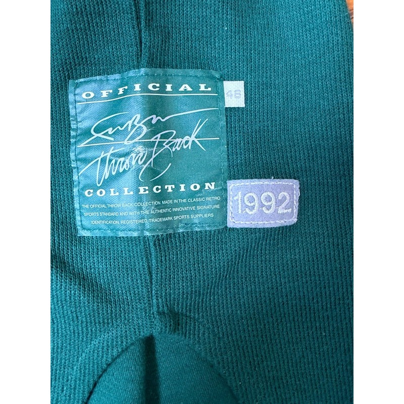 Vintage FUBU The Throwback Collection Pullover Jersey Sweater Sz XL Green White gallery