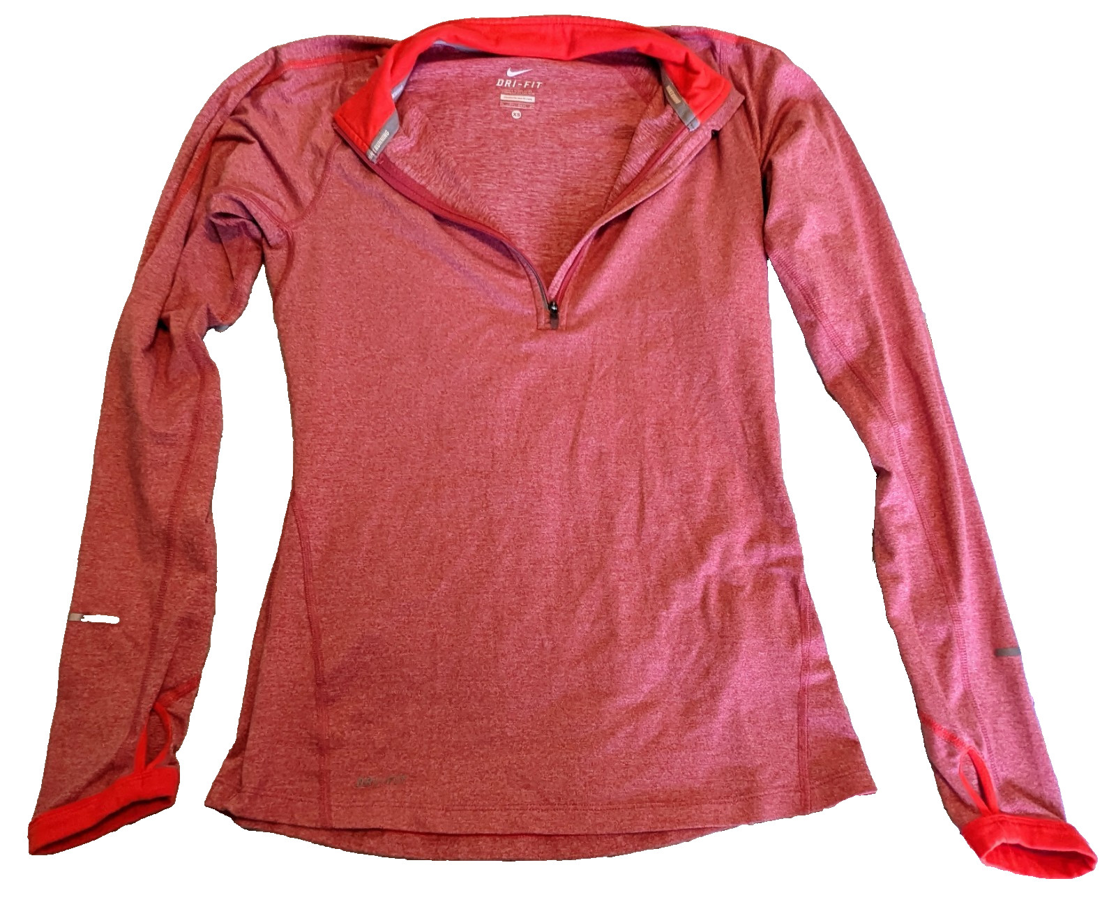 Nike Dri fit Element Marathon 1/2 Zip Running Top Womens Long Sleeve Orange RUN gallery