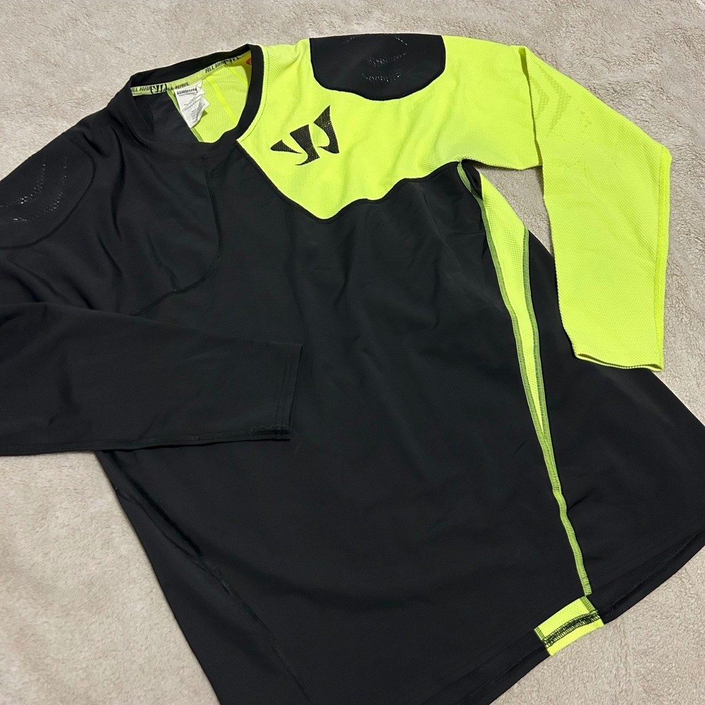 Warrior Performance Base Layer Mens 2XL Black Neon Yellow Hockey No slip