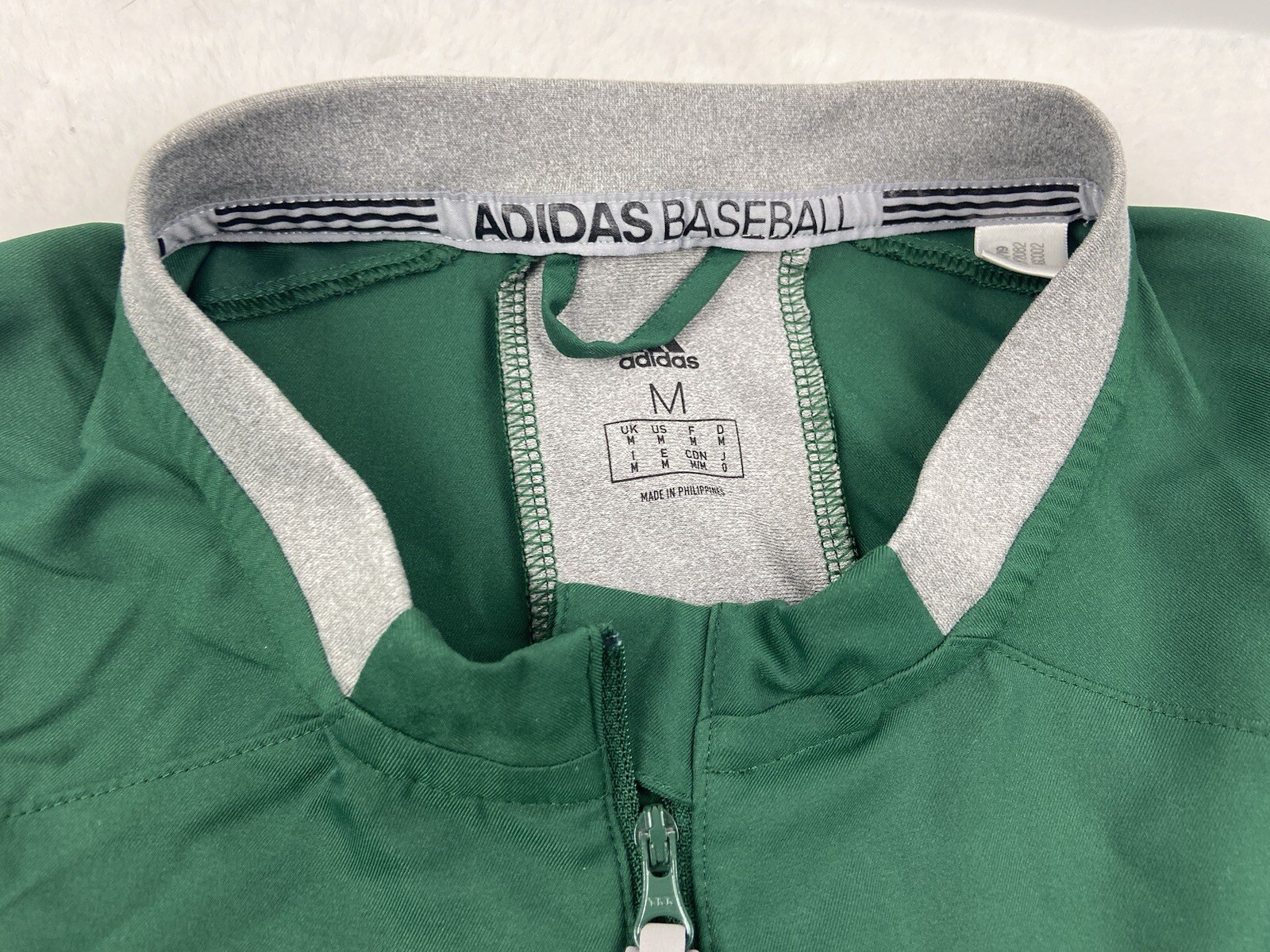 Adidas Men’s Half Zip Short Sleeve Pullover Side Zip Green Size M Baseball Shirt gallery