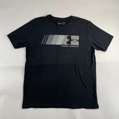 Under Armour Shirt XL Black Men Heatgear Loose Short Sleeve Athletic Used Faded