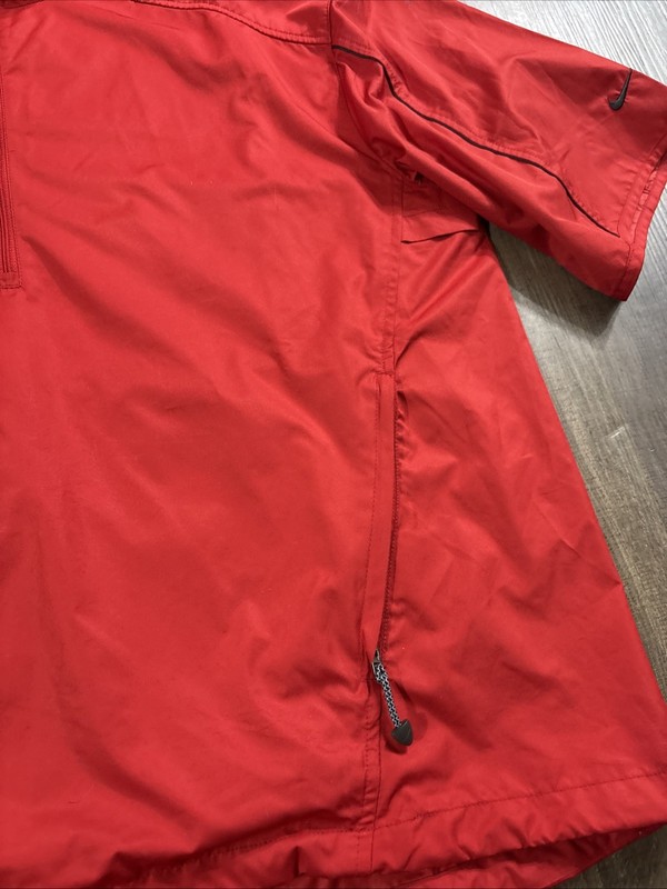 Nike Golf Pullover Mens L Red Clima-Fit Vented Pullover Wind Rain Repellent gallery