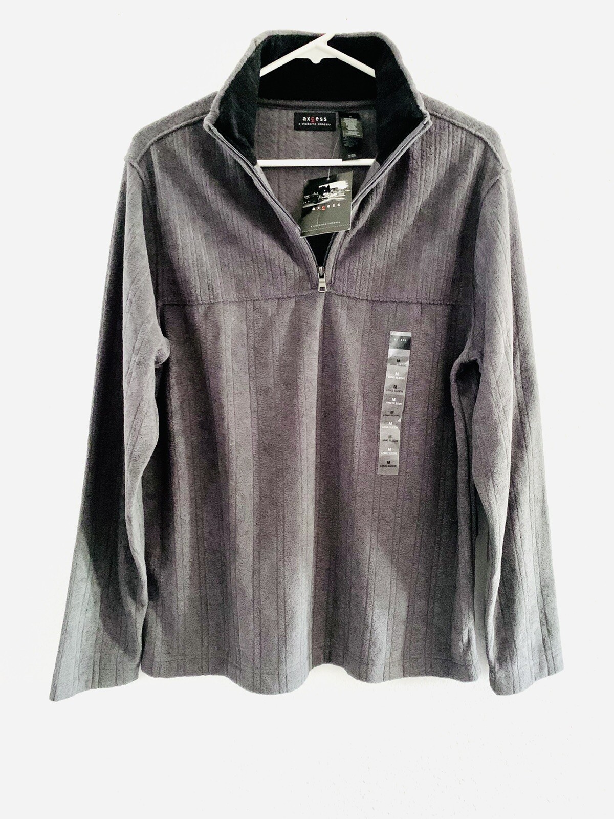 AXCESS Claiborne Mens Fleece Quarter Zip Pullover Shirt Sz M Casual Gray gallery