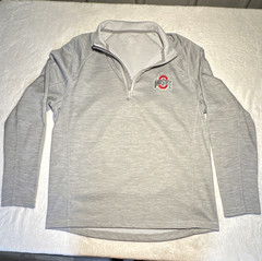 Vineyard Vines Performance Ohio State Gray M 1/4 Zip Pullover Mock Neck LS EUC