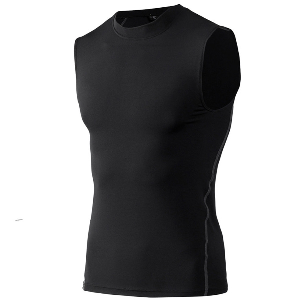 Men Basic Sleeveless T-Shirt Fitness Running Sportswear Quick Dry Athletic Tops