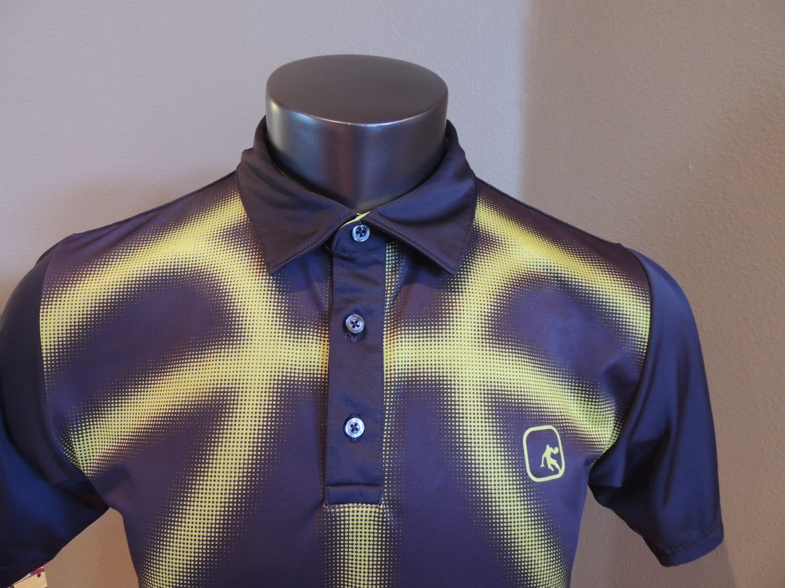 Mens And1 Short Sleeve Athletic Golf Polo Shirt Size Small Gray & Neon Yellow S gallery