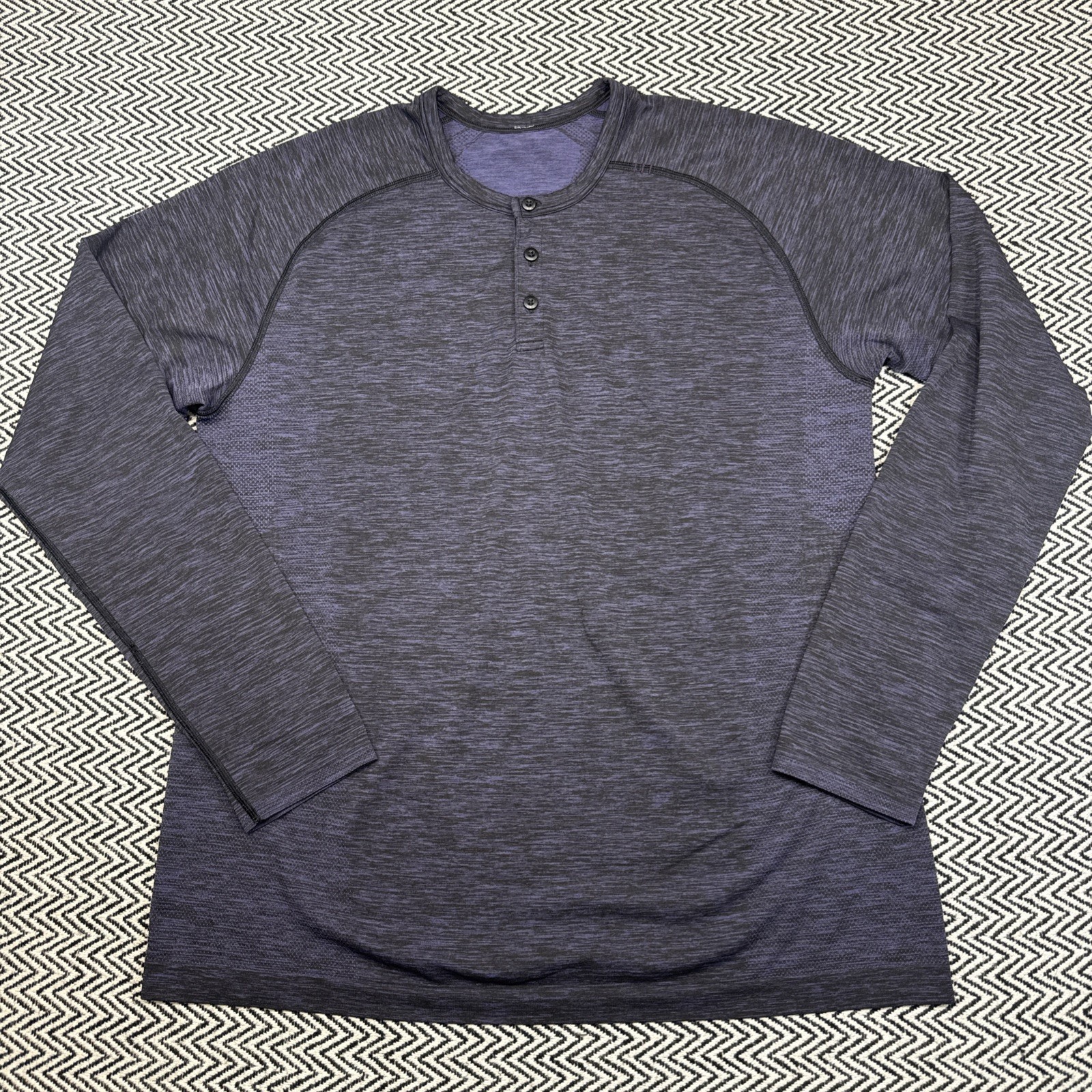 Lululemon MENS XL Metal Vent Tech Henley Shirt Heather Plum Long Sleeve Athletic gallery