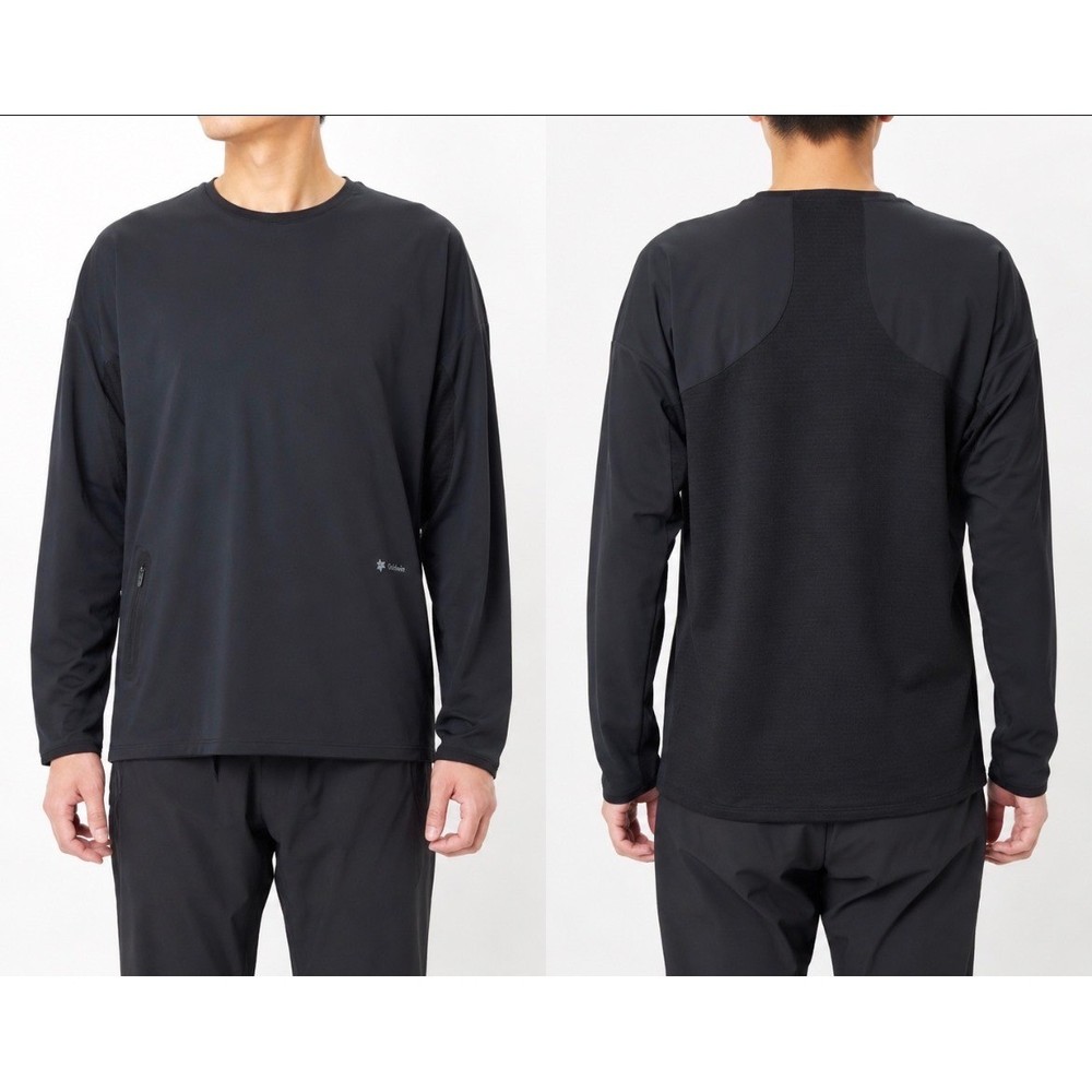 Goldwin Japan Technical Performance L/S Shirt large Black Minimalist Activewear