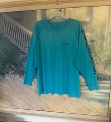 Bimini Bay Outfitters Aqua Blue Hook M’ Shirt Mens Size 2XL Quick Dry LSlv