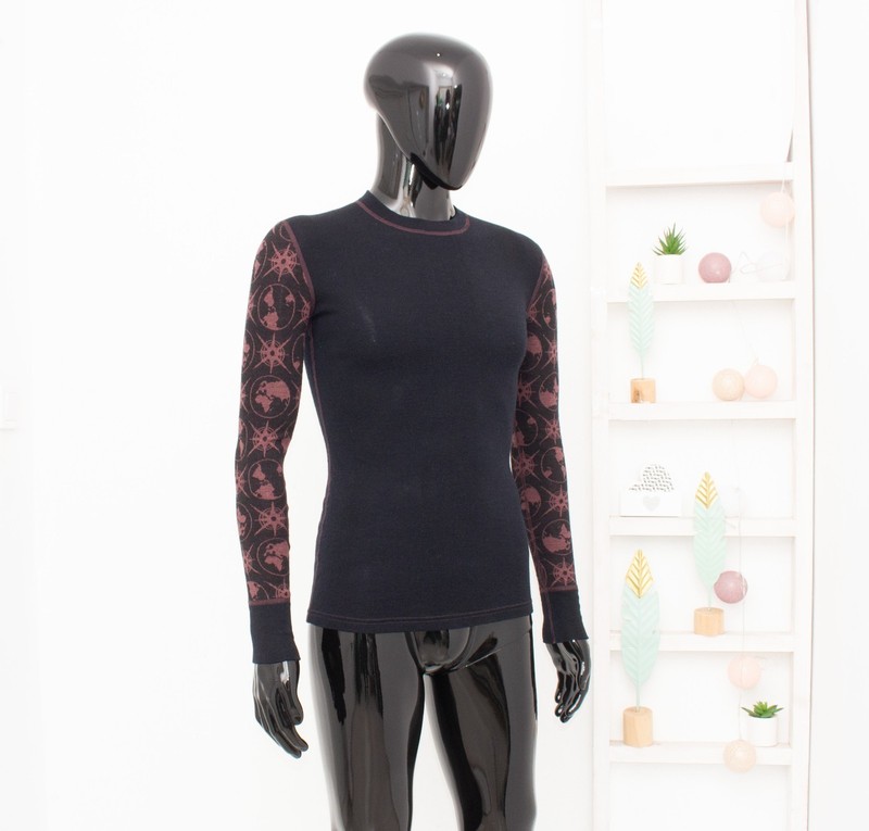 JANUS Merino Base Layer Top Men's Long Sleeve 95% Wool Thermo Black S gallery