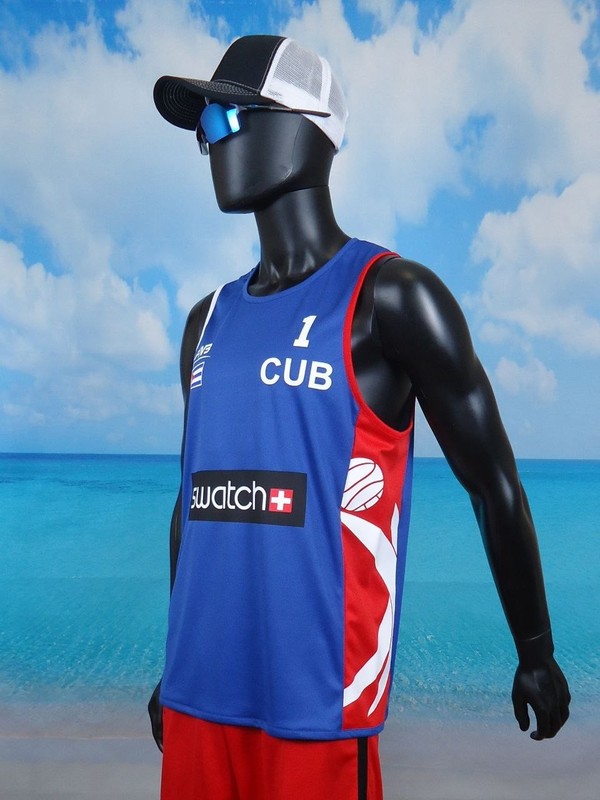 Beach Volleyball Jersey CUBA 🇨🇺 Blue/Red/White Size S, M, L, XL, 2XL New gallery