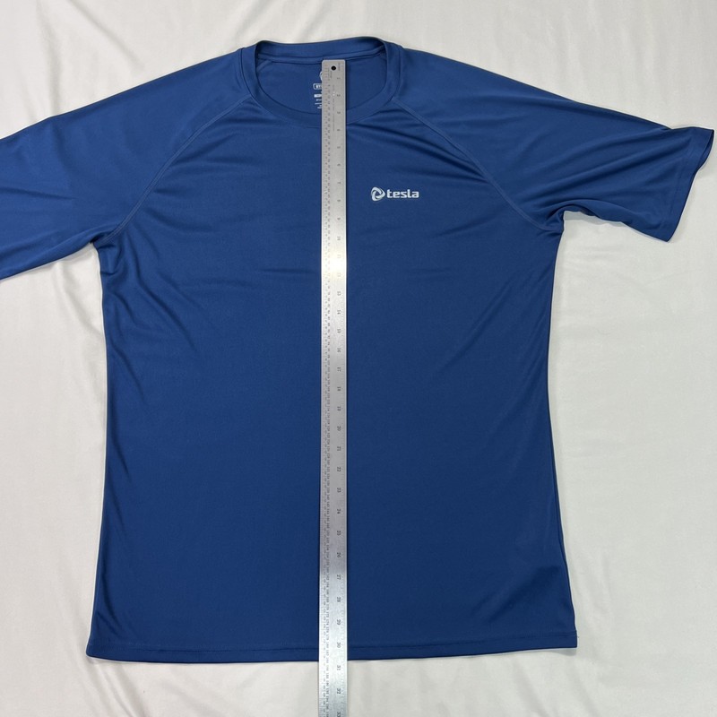 Tesla Shirt Mens 2XL XXL Blue Short Sleeve Cycling Running Hyper Dri Performance gallery