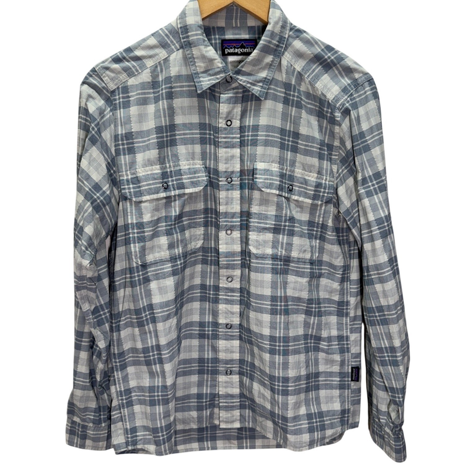 Patagonia Mens Snap Front Shirt S Blue Plaid Nylon Roll Tab Gorpcore Outdoors gallery