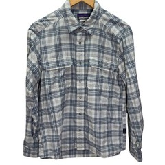 Patagonia Mens Snap Front Shirt S Blue Plaid Nylon Roll Tab Gorpcore Outdoors