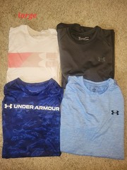 Under Armour Men’s 4-Pack T-Shirts L Polyester Crew Neck Short Sleeve Gym