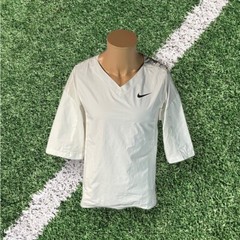 MEN Nike Hot Baseball Jacket WHITE 3/4 Sleeve Pullover Size MEDIUM 897383-100 XS