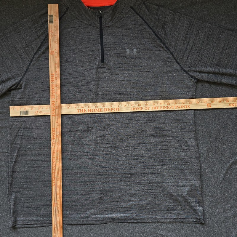 Under Armour HeatGear Shirt Mens 3XL Gray 1/4 Zip Loose Long Sleeve 1242220 gallery