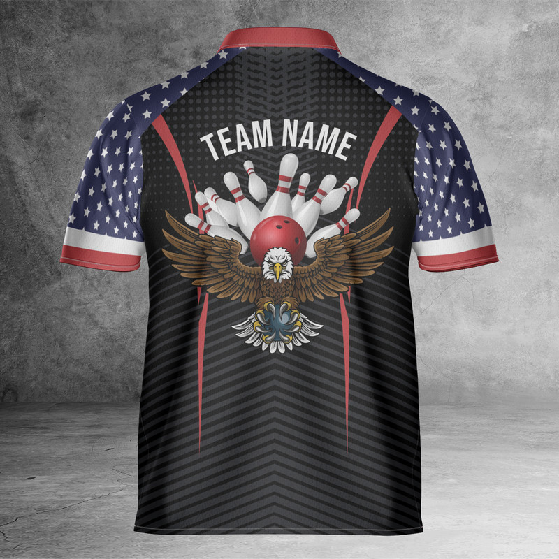 Custom Name Eagle Flag Bowling Jersey Shirt S-5XL For Bowler gallery
