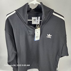 Adidas Adicolor Funnel Neck Track Top Men’s Medium Black 1/4 Zip Jacket New