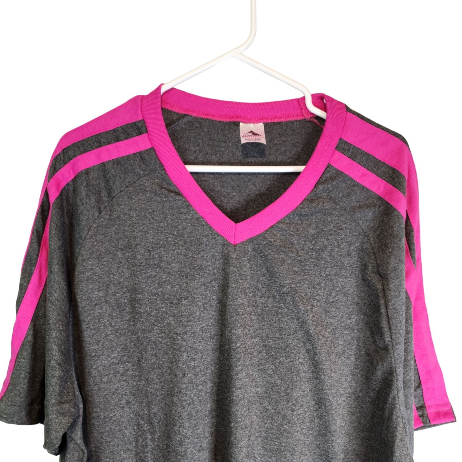 Augusta Sportswear Men's V-Neck Gray Berry Short Sleeve Shirt Size 3XL gallery