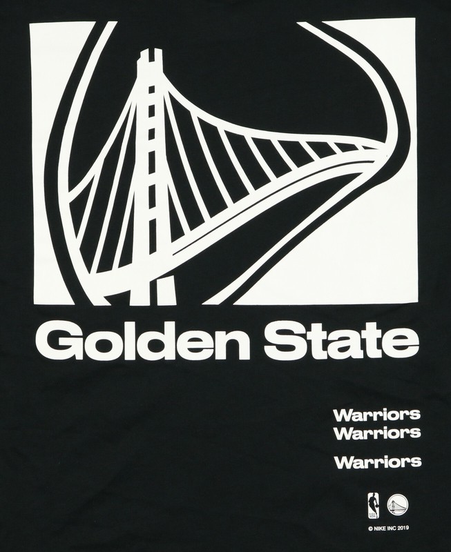 NIKE Golden State Warriors Distorted Logo Long Sleeve Shirt sz S Small Black NBA gallery