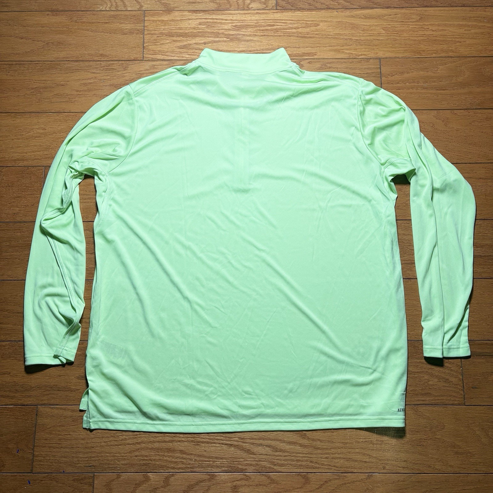Adidas Mens XXL Lightweight Quarter-Zip Pullover Long Sleeve Shirt Neon Green gallery