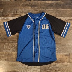 P Miller Boys XL Baseball Jersey Master P No Limit Snap Up Stitched Blue Y2K
