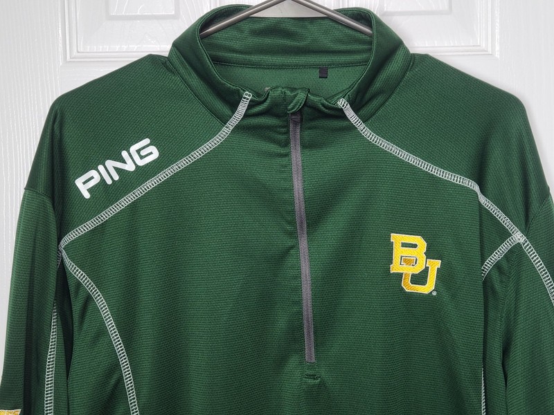 Baylor Bears Ping Performance 1/4 Zip Ranger Pullover L Green "B" Association gallery