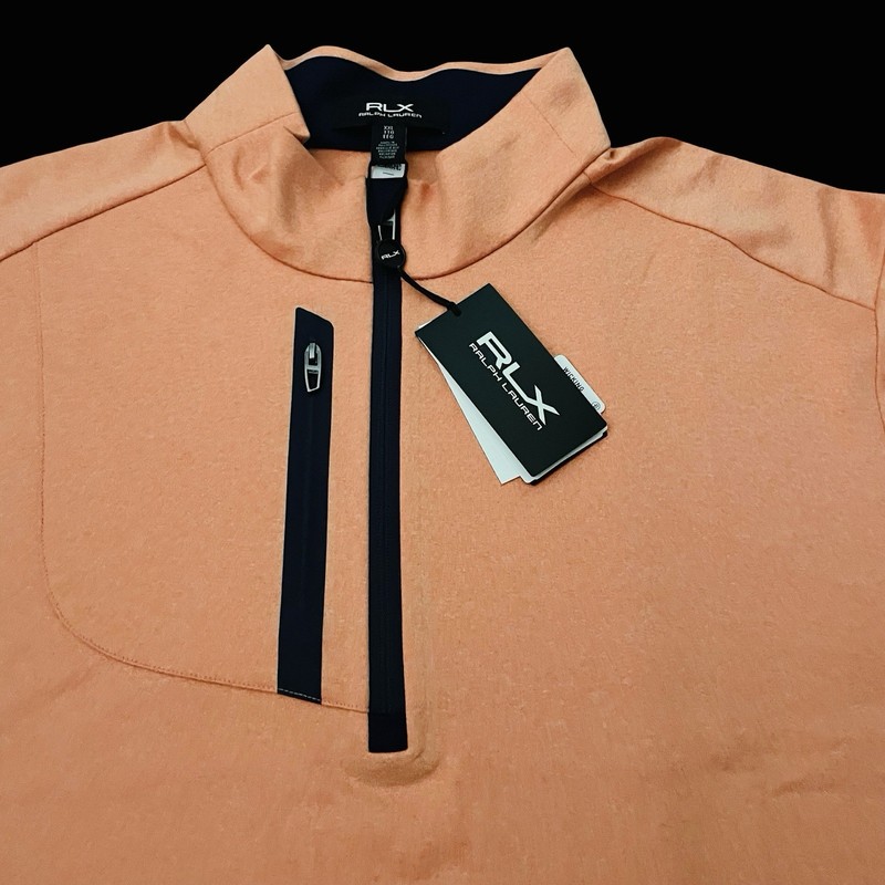 RLX Ralph Lauren Performance Jersey 1/4 Zip Pullover Orange Size 2XL $150 gallery