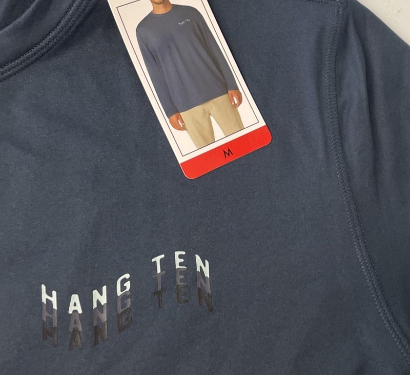 HANG TEN Mens Long Sleeve Sun Tee Shirt UV PROTECTION UPF 50 BLUE Outdoor MEDIUM gallery