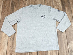 Vineyard Vines On the Go Whale Chest Logo Long Sleeve Performance Shirt Gray 2XL