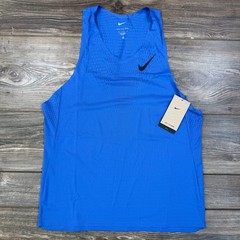 Nike Mens Medium Running Tank Top Blue Dri-FIT ADV Singlet FN4231-411 NEW