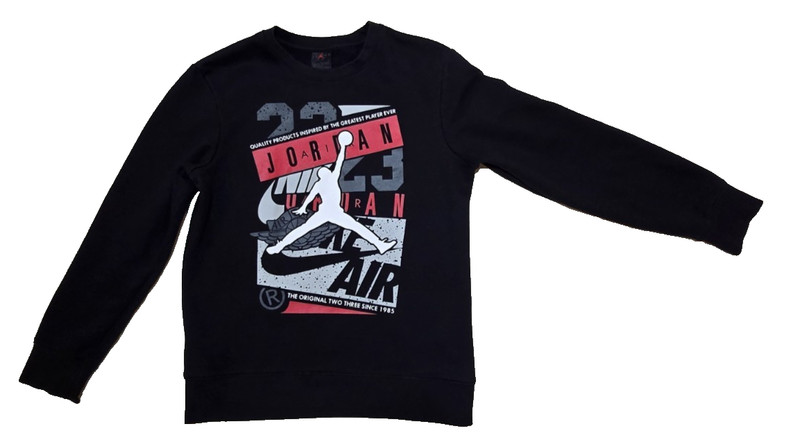 Nike Air Jordan Jumpman Crew Sweat Shirt Black Youth Large Athletic ~2012 gallery