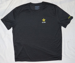U.S. ARMY MENS XL TEE SHIRT BLACK 100% MICRO FIBER T-SHIRT PFU TIGHT WEAVE MESH