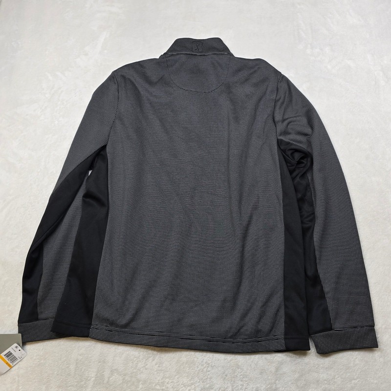 PG TOUR Pullover Golf Shirt Men's Small Black Gray Micro Dot Quarter Zip NEW gallery