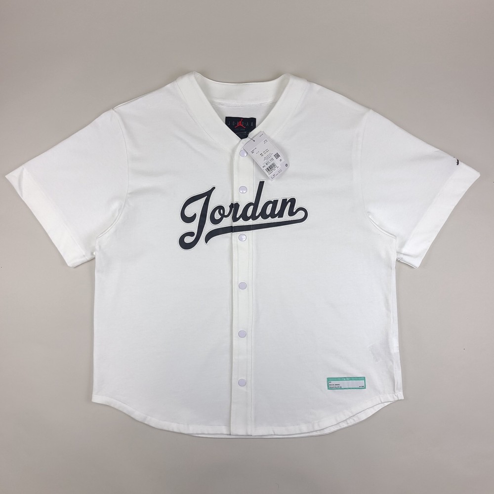 Nike Air Jordan Flight MVP Baseball Jersey Mens XXL White Cotton FN4664-100