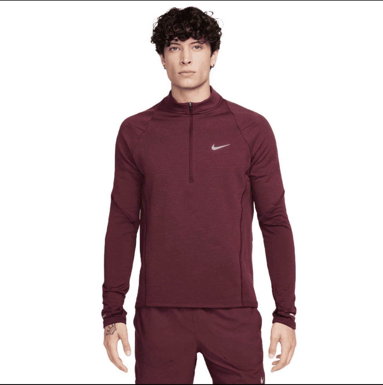 Nike Element Repel Therma-FIT 1/2 Zip Running Top Maroon Men’s M gallery