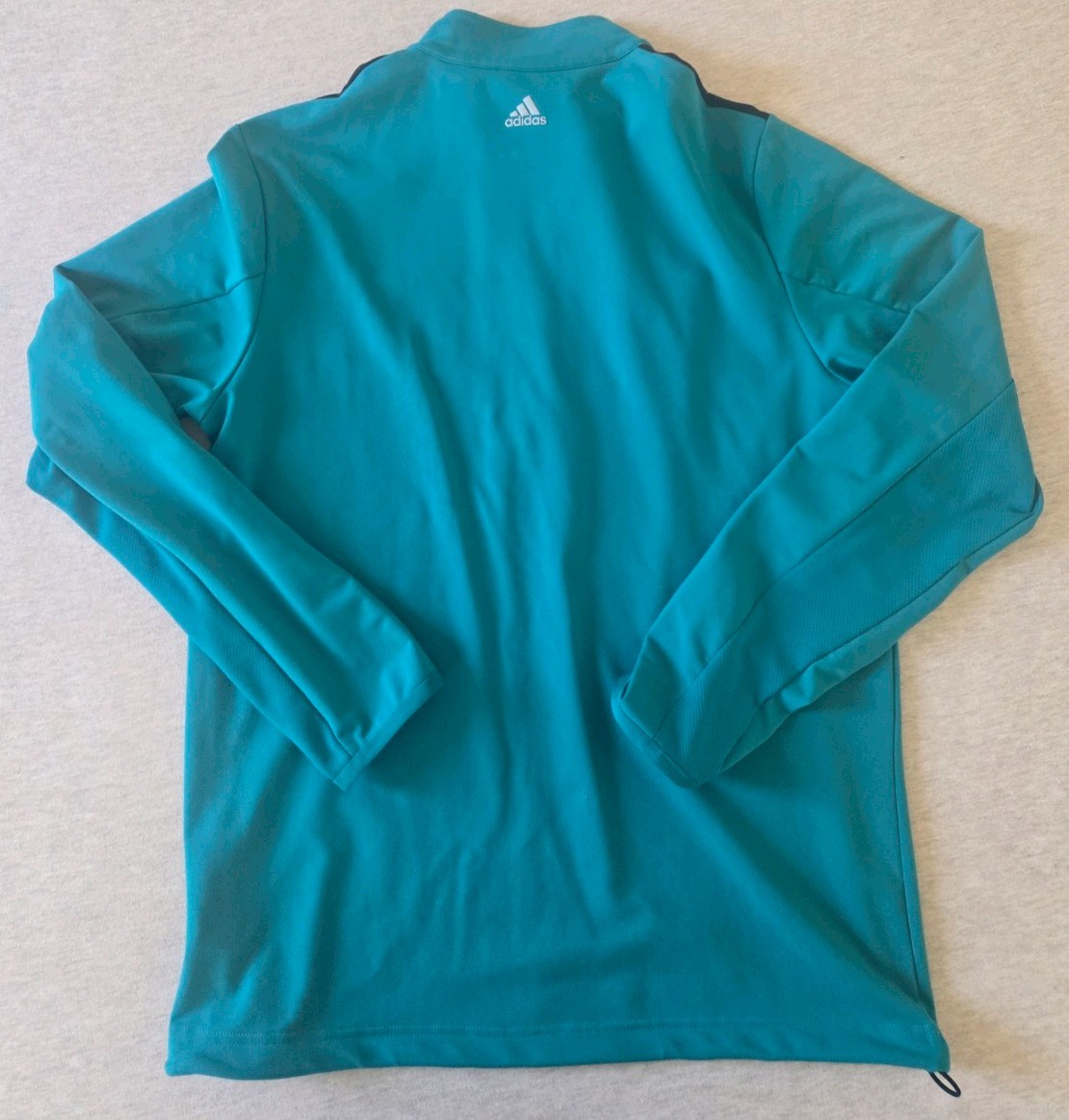 adidas Climacool Men's Striped 1/4 Zip Pullover Teal/Black/White M Activewear gallery
