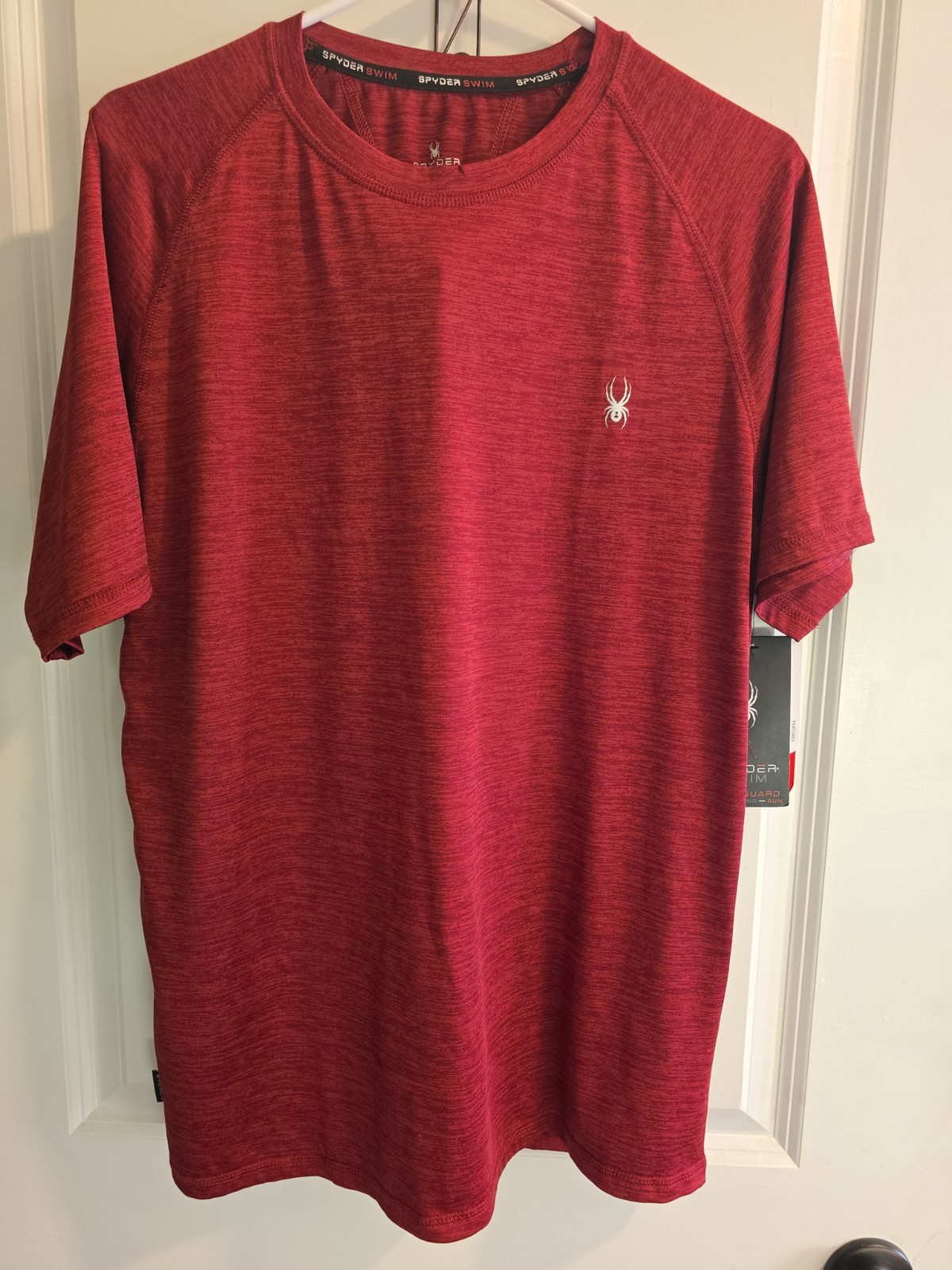 Mens Spyder Rash Gaurd Shirt. Nice Deep Red Color. Great For Outdoor Activities gallery