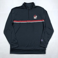 Champion Georgia Bulldogs Mens Medium Gray 1/4 Zip Pullover Jacket NCAA UGA