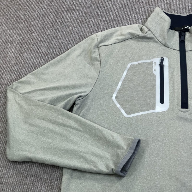 RLX Ralph Lauren Pullover Mens Medium Gray 1/4 Zip Performance Golf Pocket Top gallery