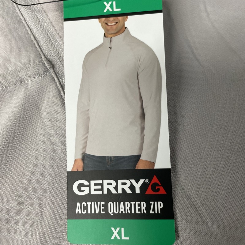 GERRY Men's Active Quarter Zip Regular 1/4 Pullover Mock Neck XL Wicking GRAY gallery