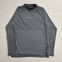 YoungLA Compression Shirt Mens XL Gray Long Sleeve Workout Gym Athletic Logo