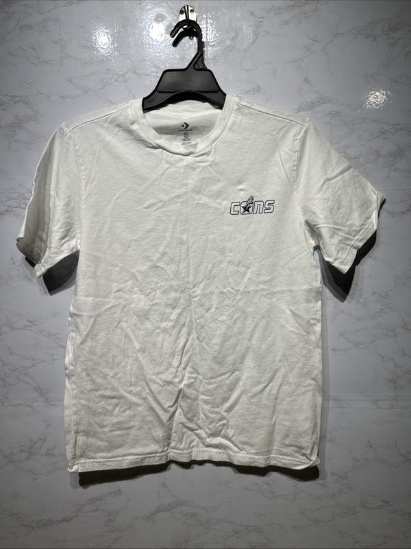 Converse Men’s Skeleton Hand Grip Tallboy Logo White T-Shirt Sz Medium gallery